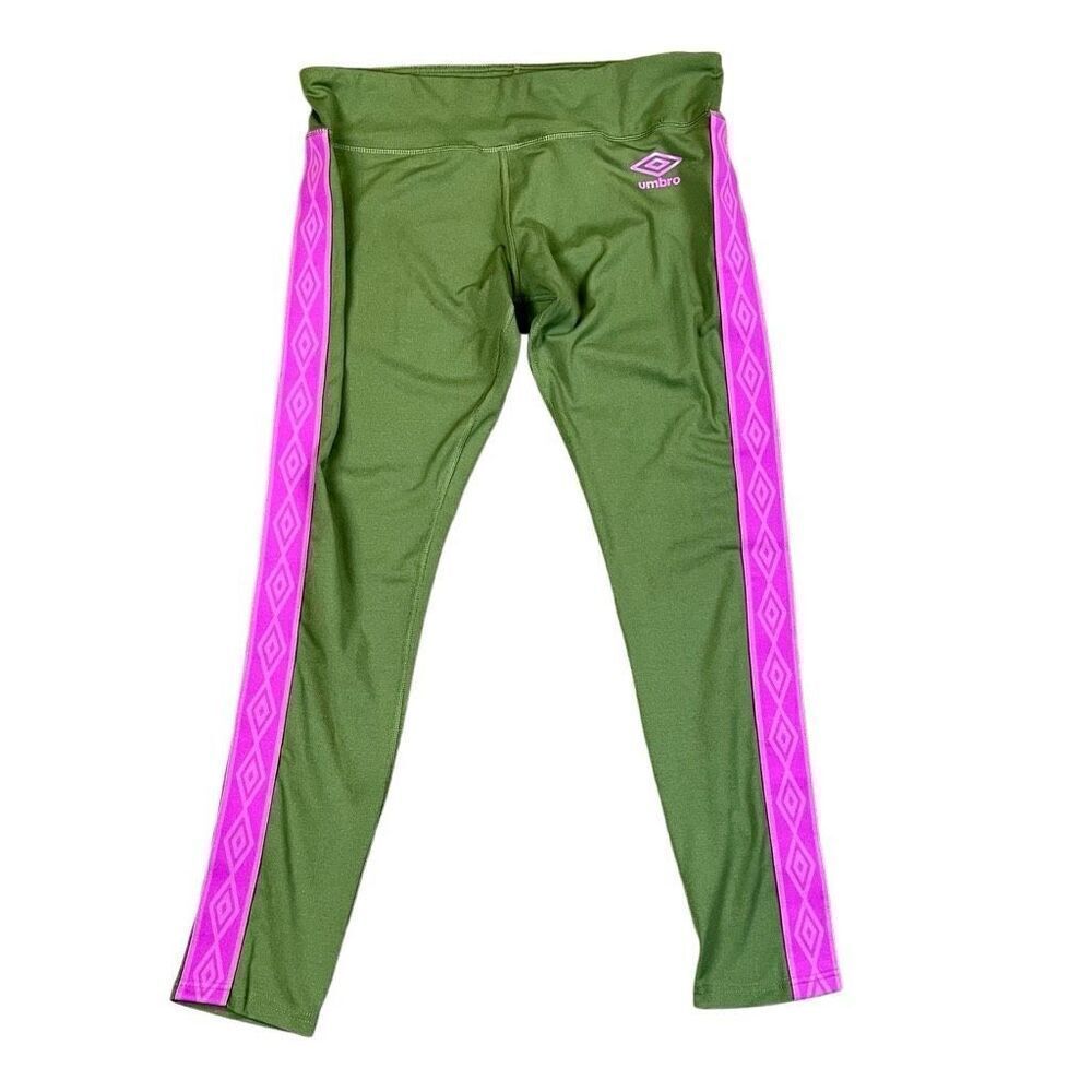 Umbro Green Pink Activewear Leggings Large